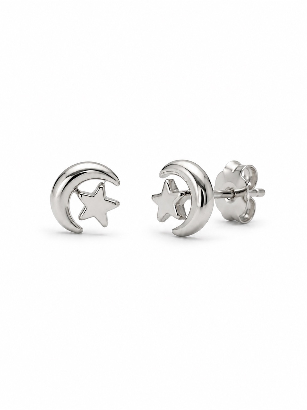 Moon and Star Charm Earrings